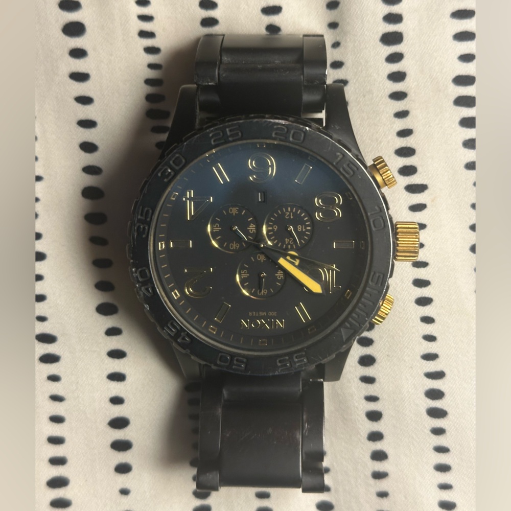 Nixon Black and Gold Chrono Watch